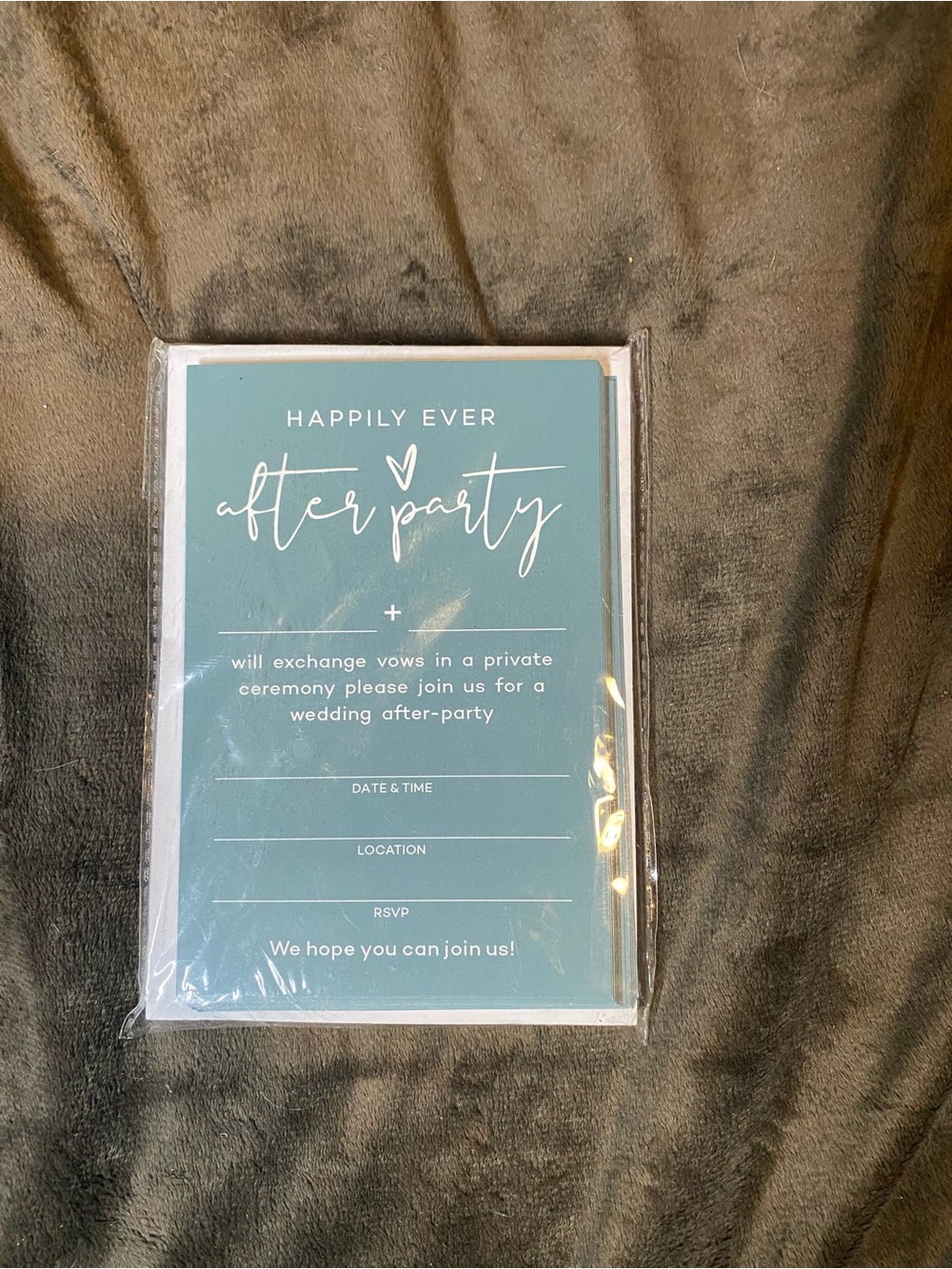 Happily Ever After Party Invitation Cards - Teal
